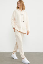 Scuba Oversize Nakışlı Eşofman Takım - Açık Bej (3) Sementa