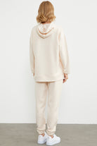 Scuba Oversize Nakışlı Eşofman Takım - Açık Bej (6) Sementa