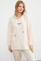 Scuba Oversize Nakışlı Eşofman Takım - Açık Bej (5) Sementa