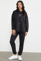 Scuba Oversize Nakışlı Eşofman Takım - Siyah (1) Sementa