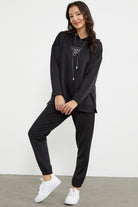 Scuba Oversize Nakışlı Eşofman Takım - Siyah (4) Sementa