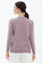 Sıfır Yaka Cepli Düğmeli Triko Kazak - Gül (4) Sementa