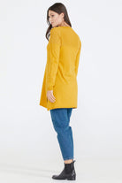 Sıfır Yaka Simli Triko Kadın Tunik - Hardal (4) Sementa