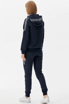 Sim Örgü Detaylı Kapüşonlu Eşofman Takım - Lacivert (6) Sementa