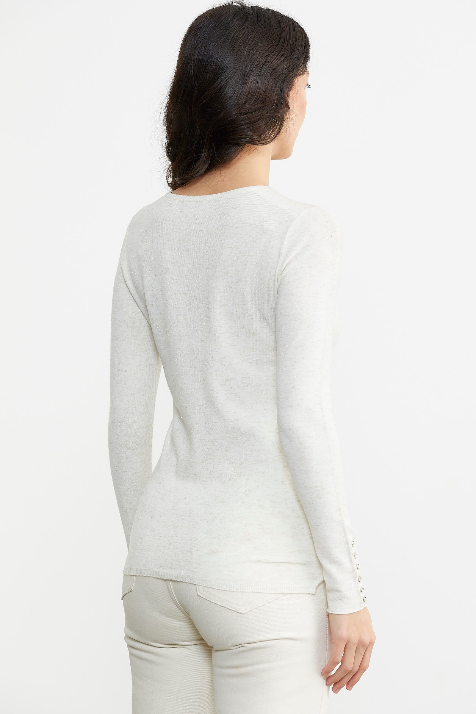 Simli Basic Triko Hırka - Kemik (5) Sementa