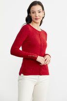 Simli Basic Triko Hırka - Kırmızı (3) Sementa