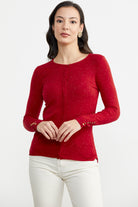 Simli Basic Triko Hırka - Kırmızı (4) Sementa