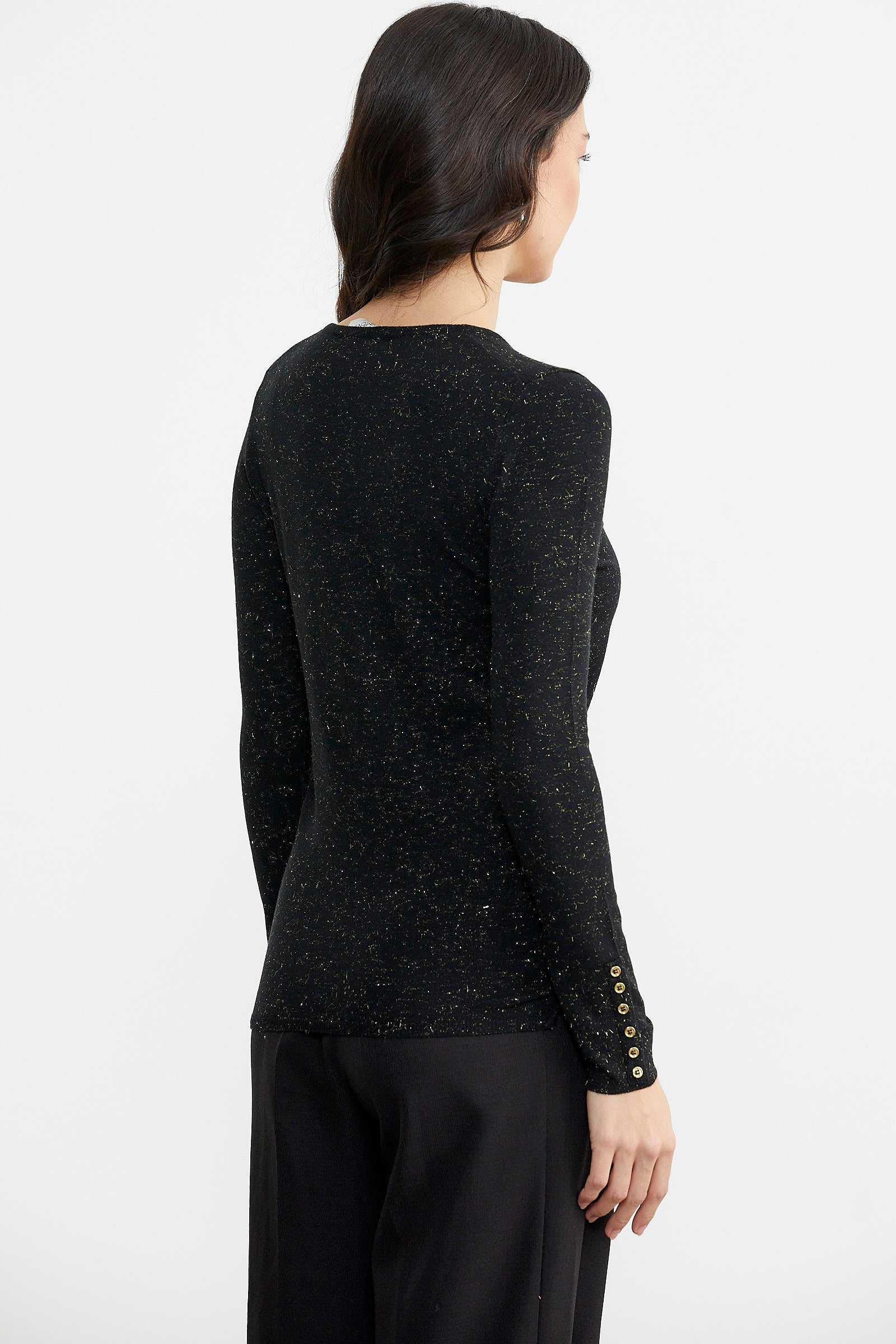 Simli Basic Triko Hırka - Siyah (5) Sementa