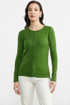 Simli Basic Triko Hırka - Yeşil (1) Sementa