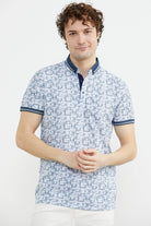 Slim Fit Polo Yaka Desenli Tişört - Lacivert (1) Sementa