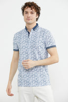 Slim Fit Polo Yaka Desenli Tişört - Lacivert (2) Sementa