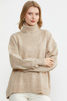 Tam Balıkçı Dökümlü Triko Kazak - Bej (3) Sementa