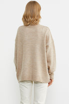 Tam Balıkçı Dökümlü Triko Kazak - Bej (5) Sementa