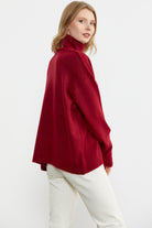 Tam Balıkçı Dökümlü Triko Kazak - Kırmızı (4) Sementa