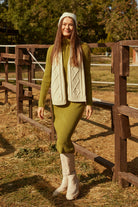 Tam Balıkçı Fitilli Midi Boy Triko Elbise - Yeşil (1) Sementa