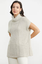 Tam Balıkçı Kısa Kol Triko Kazak - Bej (3) Sementa