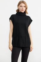 Tam Balıkçı Kısa Kol Triko Kazak - Siyah (1) Sementa