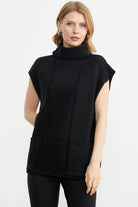 Tam Balıkçı Kısa Kol Triko Kazak - Siyah (2) Sementa