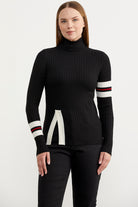 Tam Balıkçı Renk Detaylı Triko Kazak - Siyah (2) Sementa