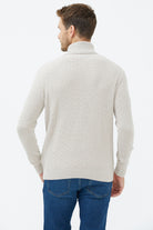 Tam Balıkçı Yaka Triko Kazak - Bej (4) Sementa