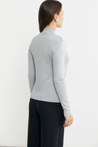 Taş Detaylı Dik Yaka Triko Kazak - Gri - Sementa