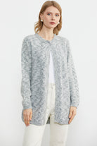 Tek Düğme Uzun Triko Hırka - Açık Gri (1) Sementa