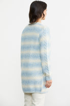 Tek Düğme Uzun Triko Hırka - Mavi (4) Sementa