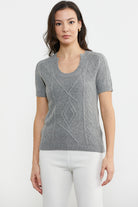 U Yaka Yünlü Triko Kazak - Gri (1) Sementa