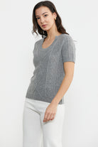 U Yaka Yünlü Triko Kazak - Gri (4) Sementa