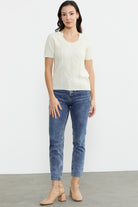 U Yaka Yünlü Triko Kazak - Kemik (2) Sementa