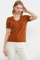 U Yaka Yünlü Triko Kazak - Kiremit (3) Sementa