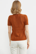 U Yaka Yünlü Triko Kazak - Kiremit (5) Sementa