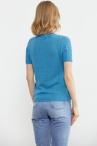 U Yaka Yünlü Triko Kazak - Turkuaz (4) Sementa