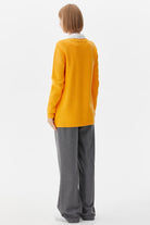 V Yaka Cepli Kadın Triko Ceket - Kayısı (5) Sementa