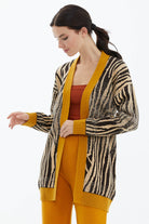 V Yaka Desenli Triko Hırka - Güneş (3) Sementa