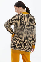 V Yaka Desenli Triko Hırka - Güneş (4) Sementa