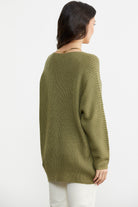 V Yaka Dökümlü Triko Kazak - Çağla Yeşili (5) Sementa