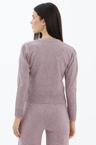 V Yaka Düğmeli Cepli Triko Hırka - Gül (4) Sementa