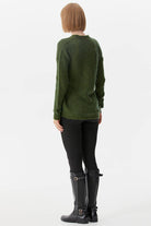 V Yaka Triko Hırka - Yeşil (5) Sementa