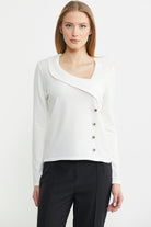 Yaka Detaylı Triko Kazak - Kemik - Sementa