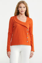 Yaka Detaylı Triko Kazak - Oranj - Sementa
