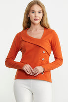 Yaka Detaylı Triko Kazak - Oranj - Sementa