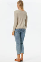 Kayık Yaka Sim Detaylı Triko Kazak - Bej (5) Sementa