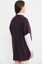 Yarasa Kısa Kol Yünlü Triko Ceket - Bordo - Sementa