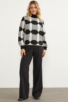 Yarım Balıkçı Çift Renk Triko Kazak - Siyah (3) Sementa