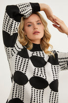 Yarım Balıkçı Çift Renk Triko Kazak - Siyah (2) Sementa