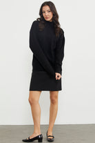 Yarım Balıkçı Desenli Basic Triko Kazak - Siyah (4) Sementa