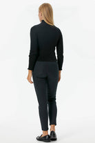 Yarım Balıkçı Düğmeli Derbili Triko Kazak - Siyah (4) Sementa