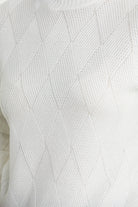 Yarım Balıkçı Motifli Triko Kazak - Kemik - Sementa