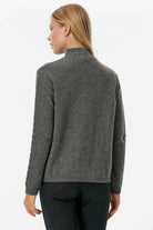 Yarım Balıkçı Saç Örgülü Triko Kazak - Koyu Gri (4) Sementa